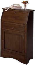 Walnut Finish Secretary Desk with Cabinet Door and Shelves P11013
