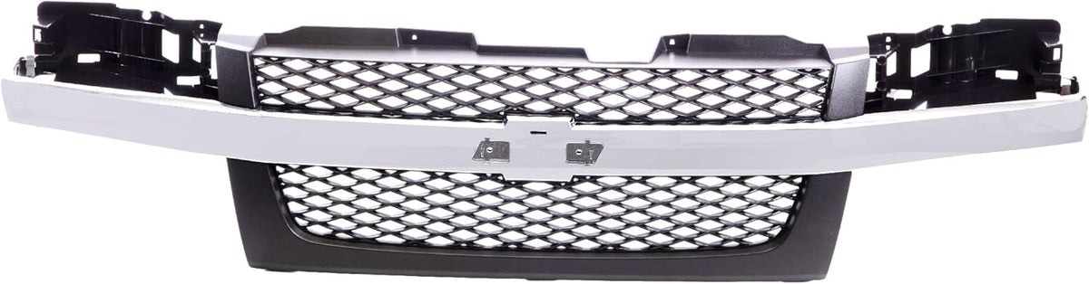 Front Dark Gray Grille Assembly with Chrome Center Bar T844