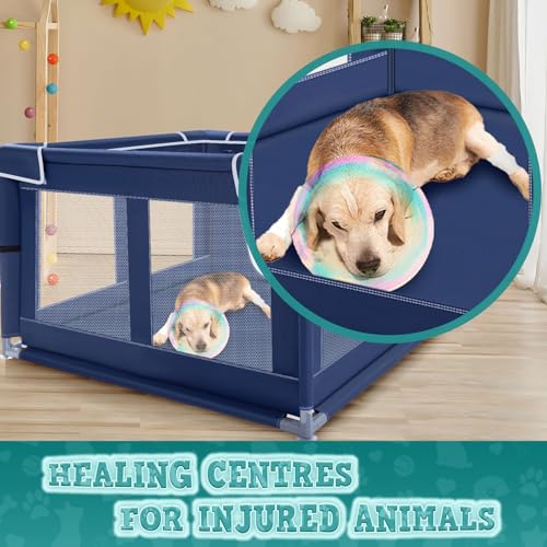 42x42x25.6 Inches Dog Playpen with Gate O1894
