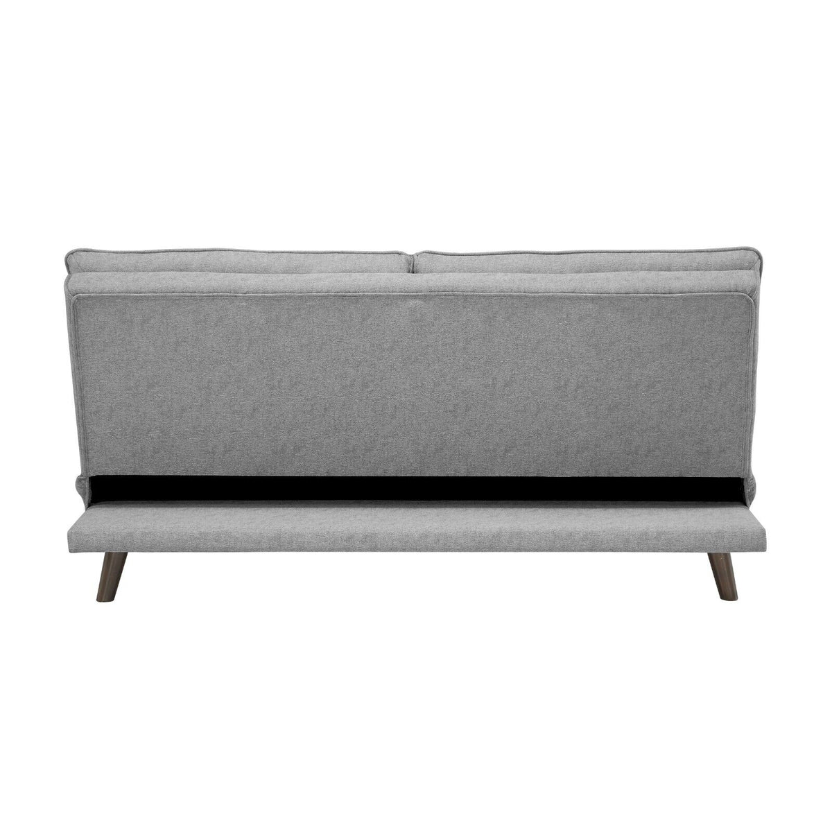 Grey Textured Fabric Convertible Sofa with Wooden Legs C69673