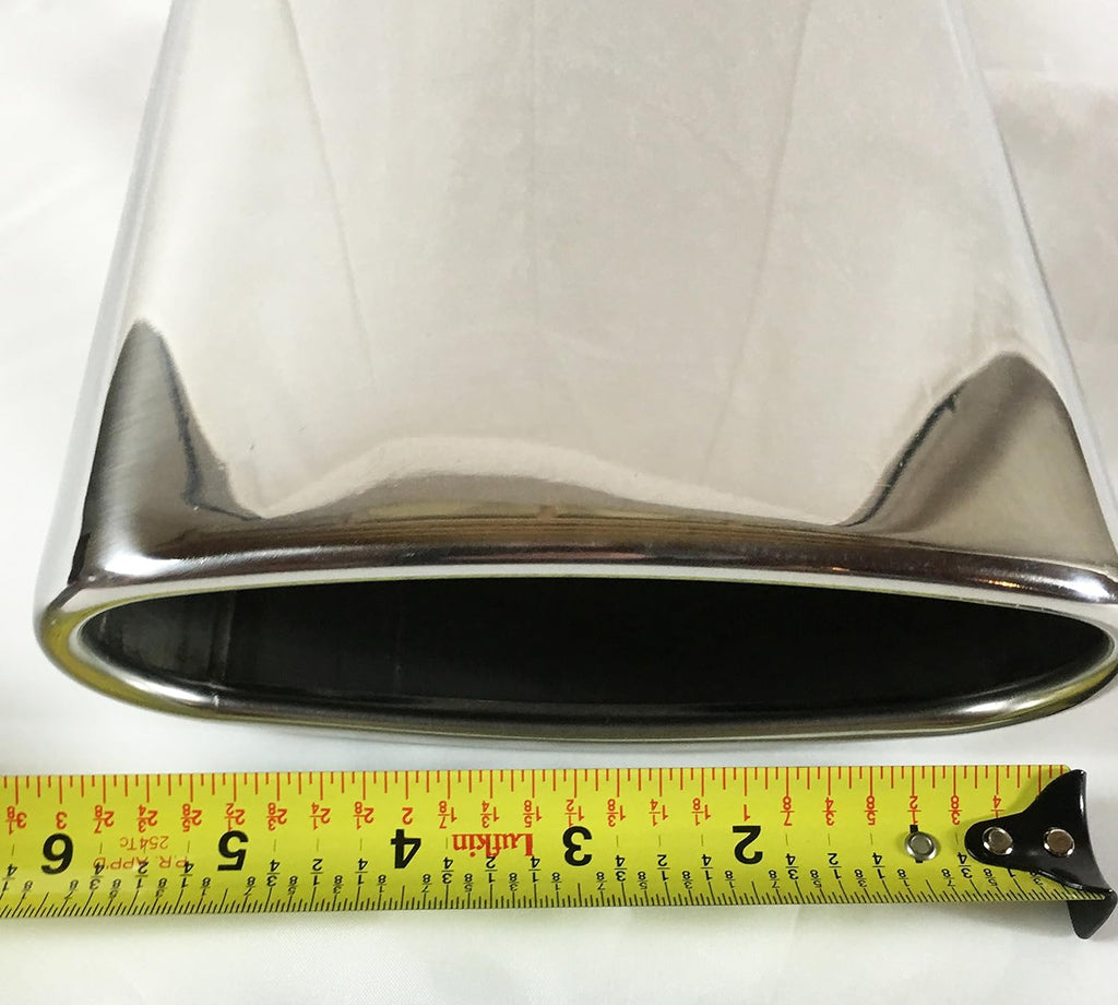 Polished Stainless Steel Rolled Oval Exhaust Tip Pack of 2 I46128