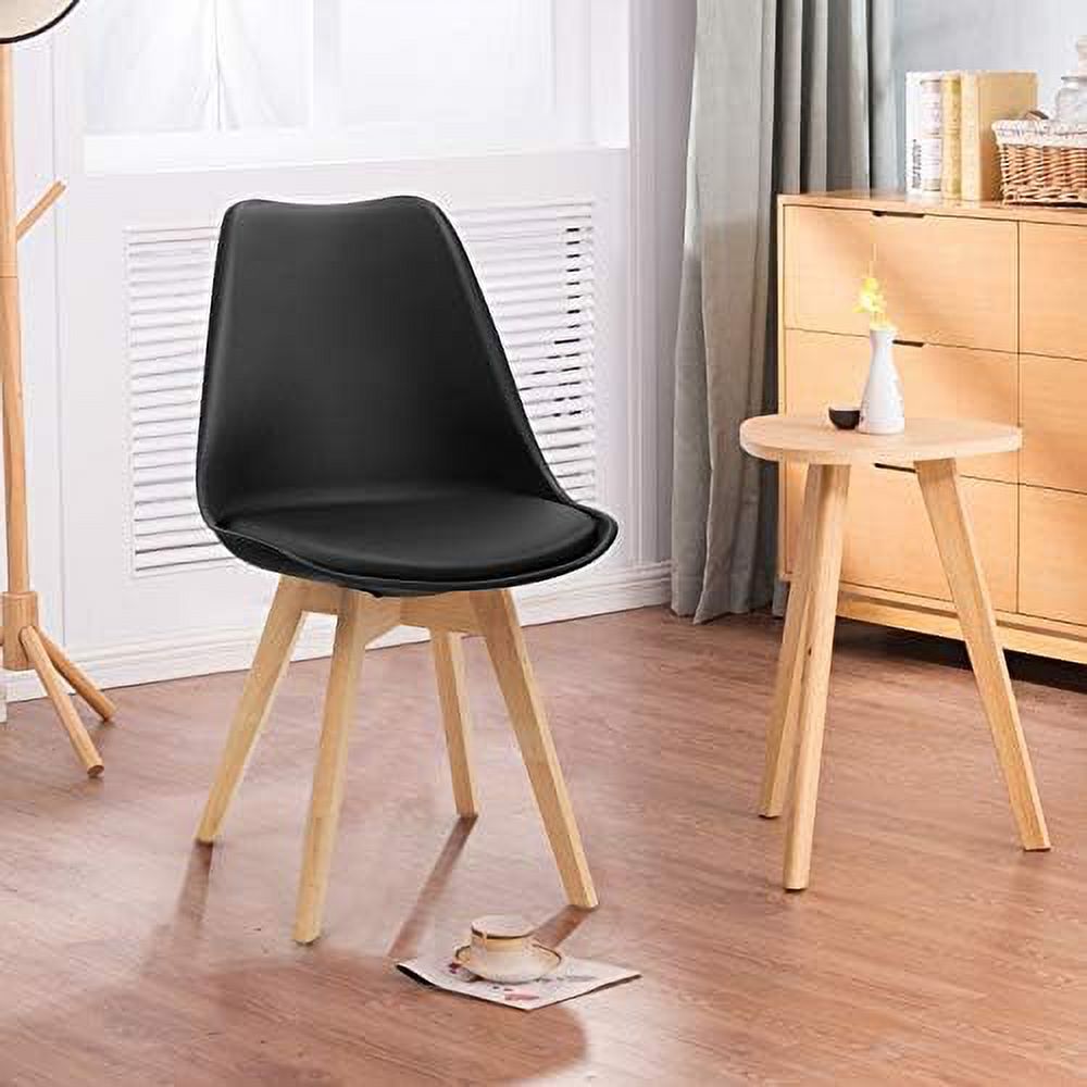Set of 4 Upholstered Dining Chairs with Solid Wood Legs G1473