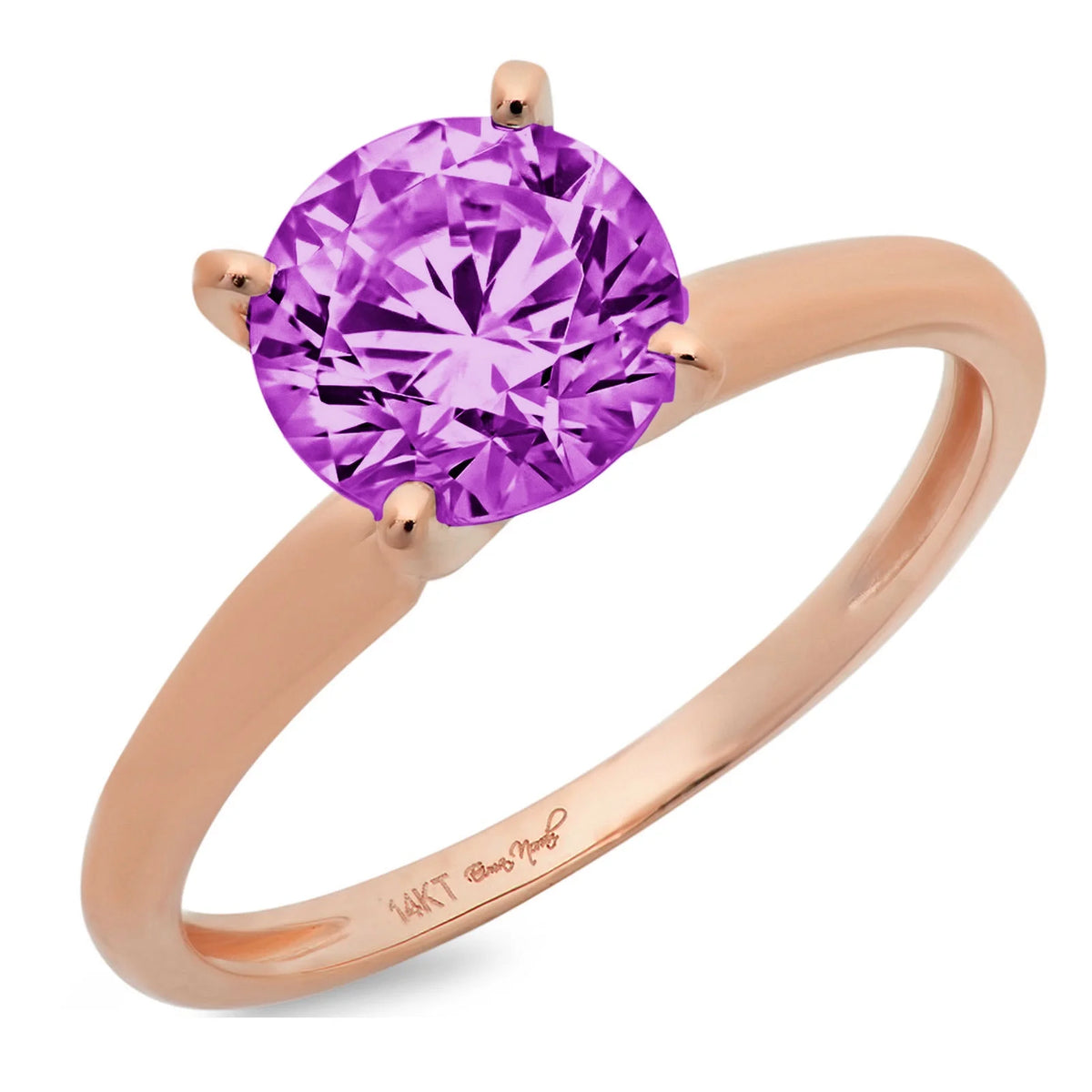 14k Rose Gold Simulated Alexandrite Ring Size 10.5 L475130