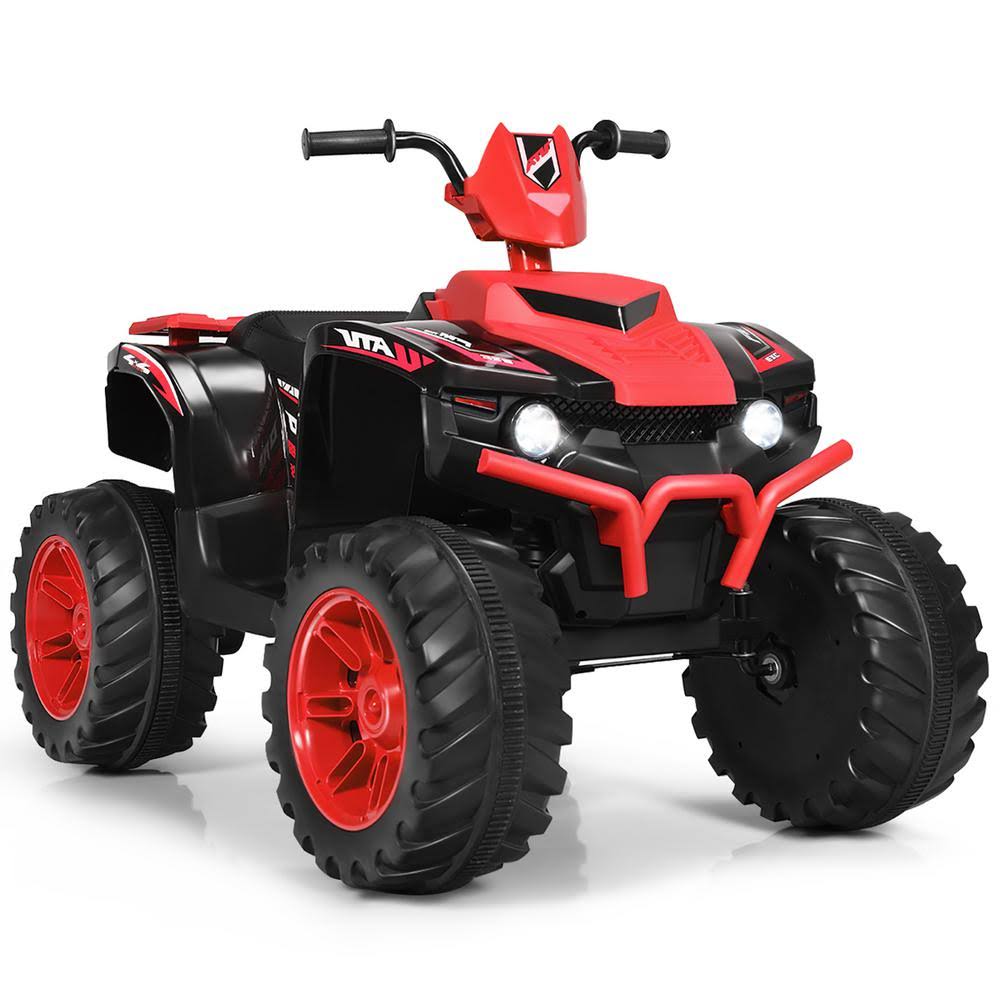Red 12V Kids ATV Quad Ride on Car with LED Lights Music USB M49067