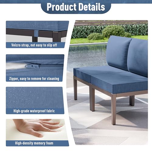 8 Pieces Metal Patio Furniture Set with Fire Pit Table G875974