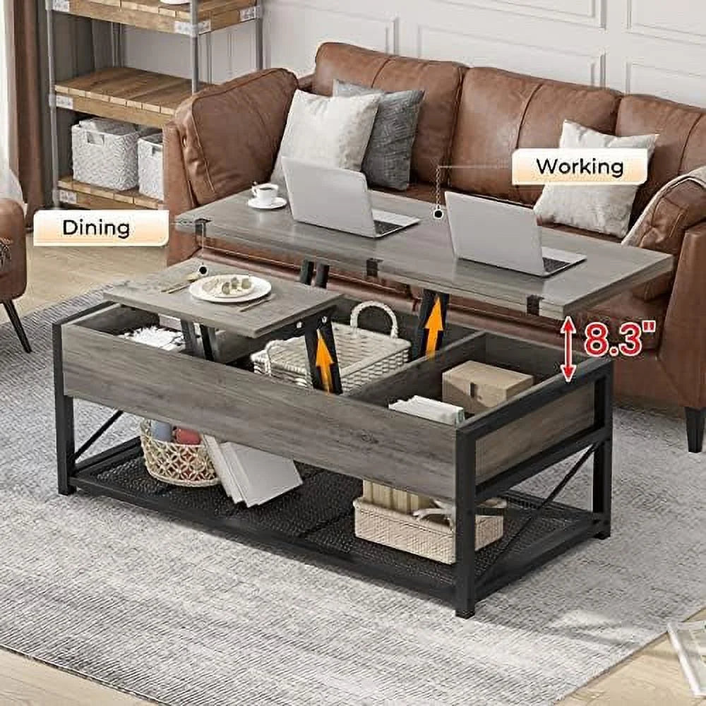 43" Lift Top Coffee Table Grey E521