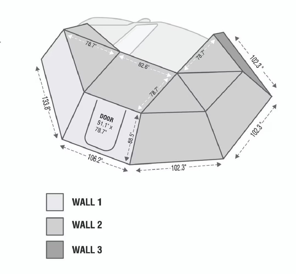 270 Degree Awning Side Wall 1 With Door & Window Driver Side M60732