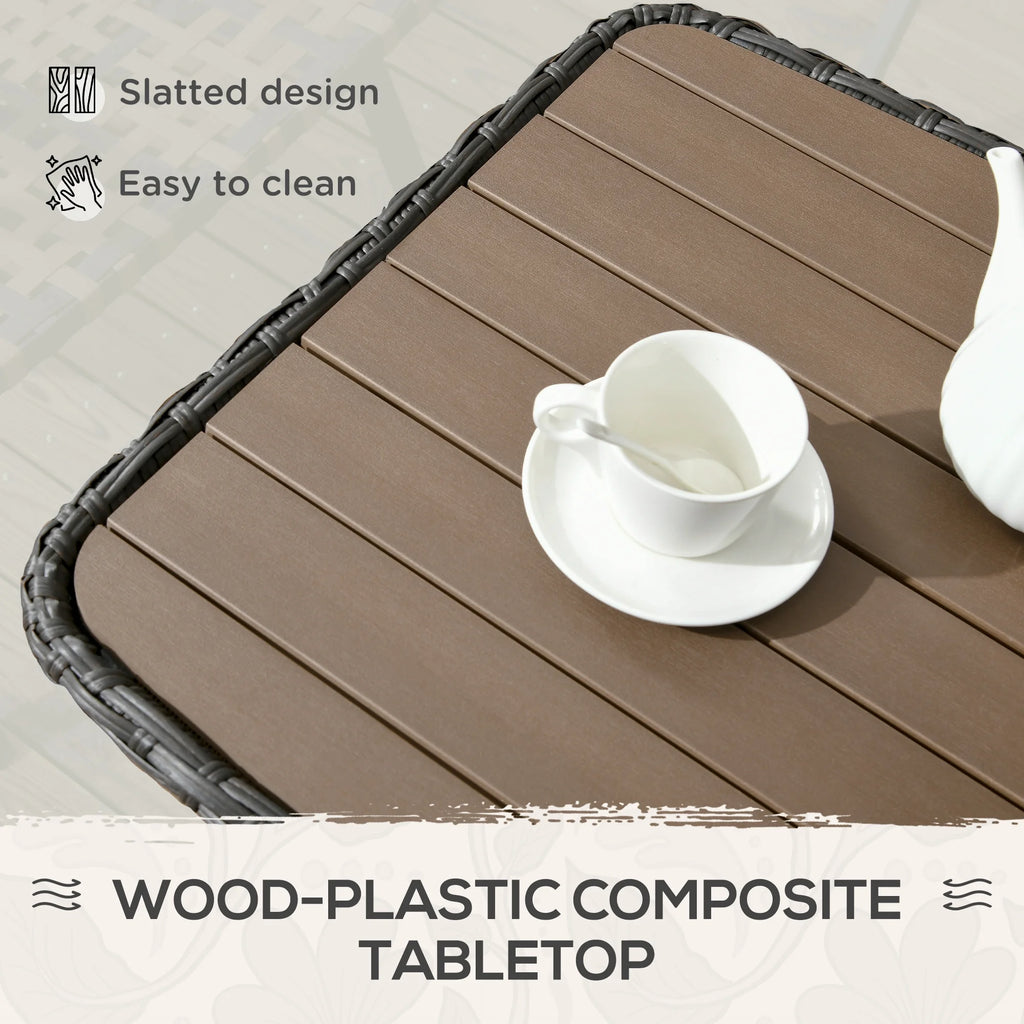 Rattan Outdoor Coffee Table with 2-Layer Storage Shelf C656699