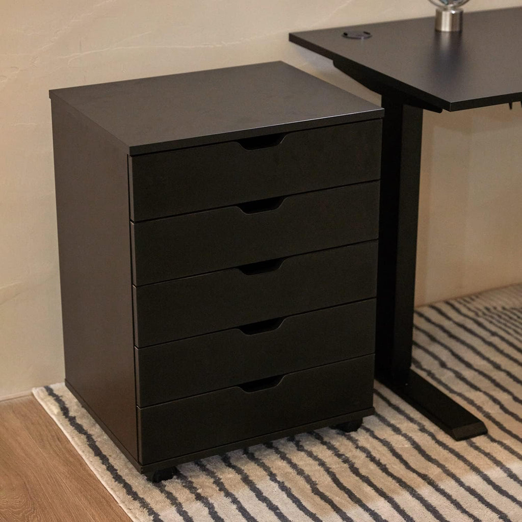 White 5 Drawer File Cabinet with Casters G314