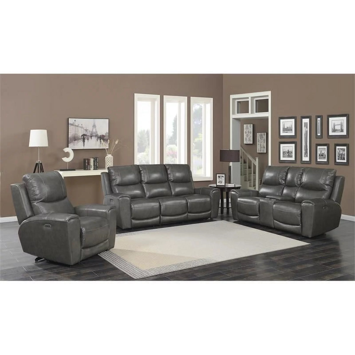 Leather Power Reclining Sofa W737319