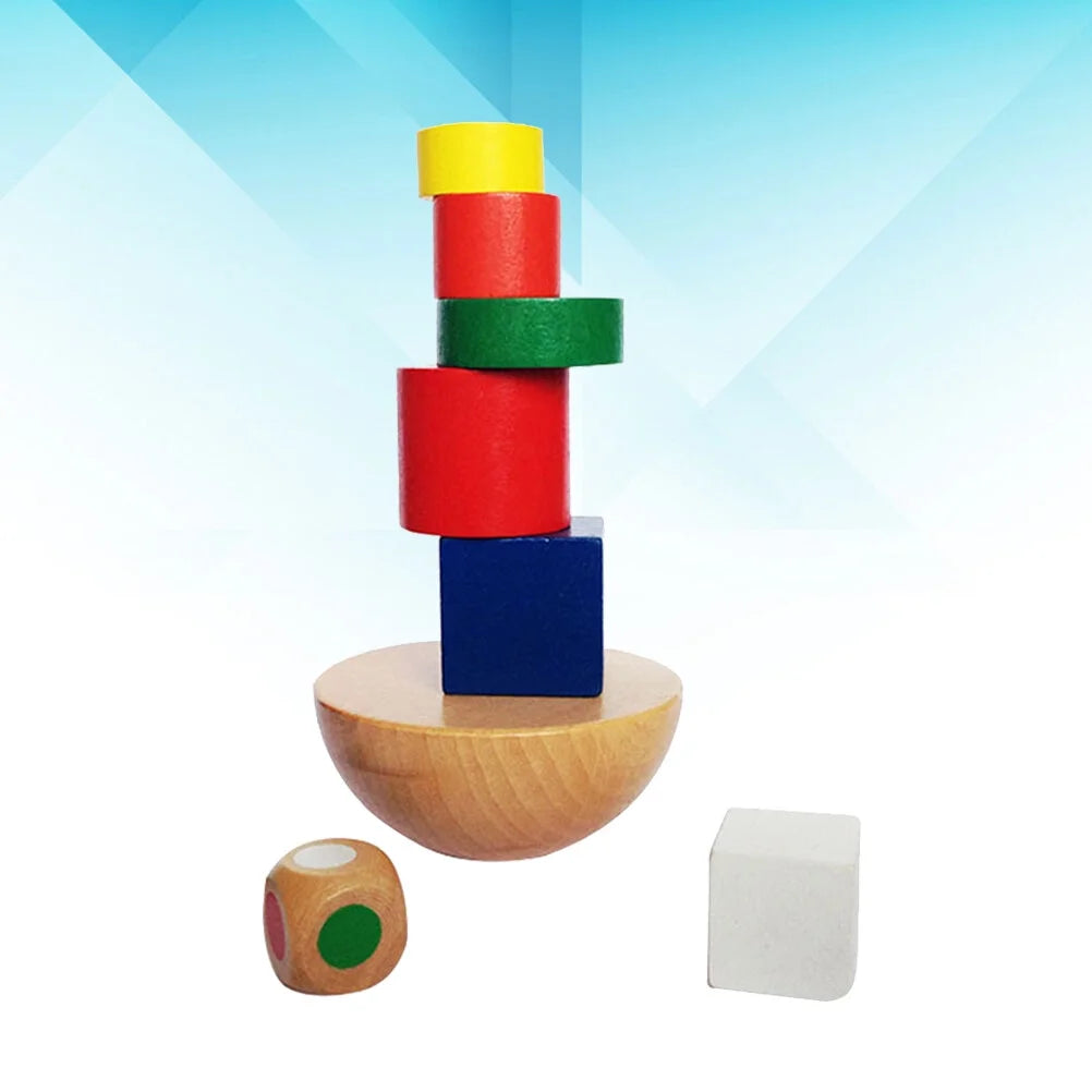 Wooden Hemisphere Balancing Games Stackable Building Blocks Set P19008
