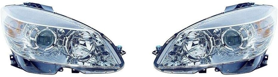 Chrome Headlight Pair for Mercedes-Benz C250 2010 2011 F75404