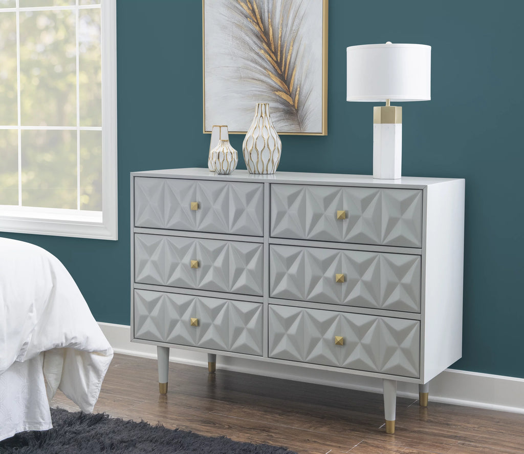 White 6-Drawer Dresser S866589