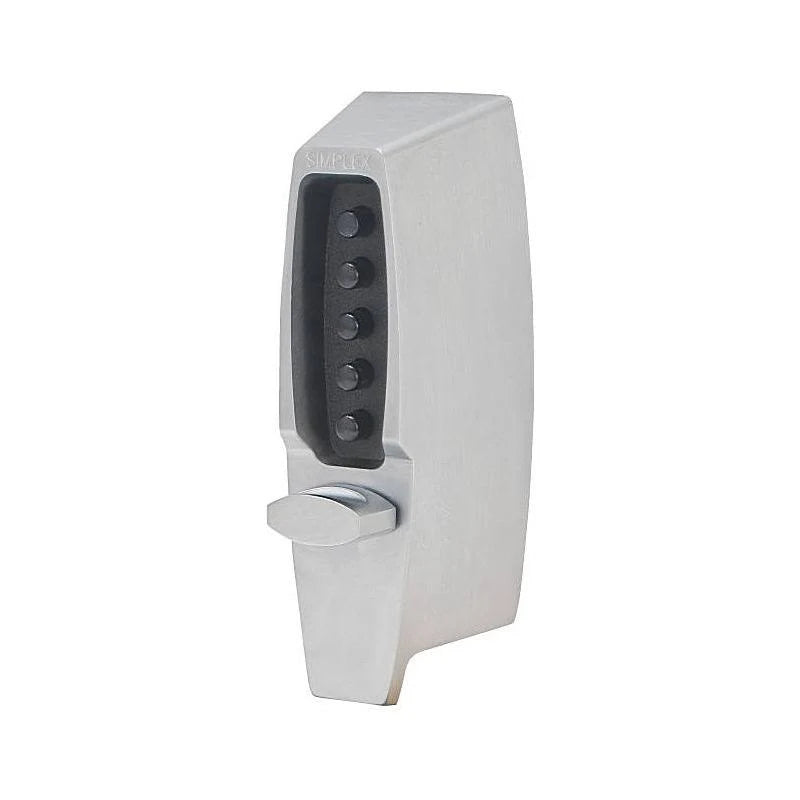 Mechanical Pushbutton Auxiliary Lock with Thumbturn 1 in. Deadbolt & 2.75 in. Backset Satin Chrome Q999753