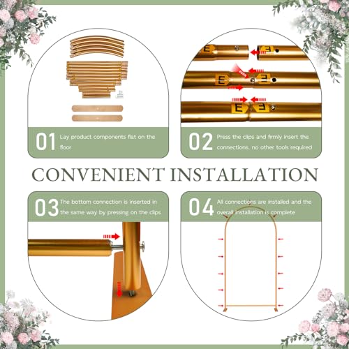 7.2FT Gold Metal Arch Backdrop Stand X163015