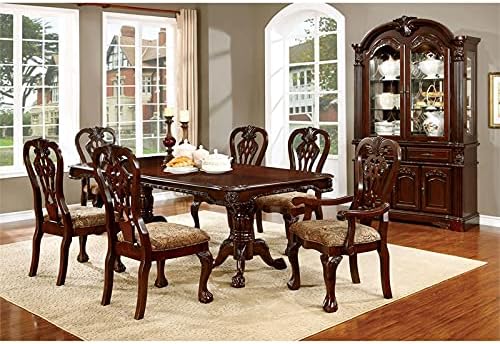 Brown Cherry Wood Padded Dining Chair (Set of 2) E7798