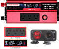 Car Power Inverter Dual Output Socket DC 12V to 110V AC 2 USB Ports with LCD Screen W994
