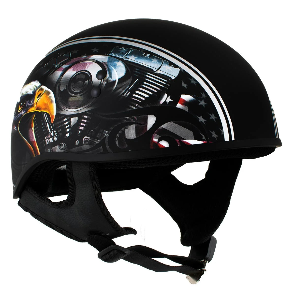 Flat Black Motorcycle DOT Half Helmet C548