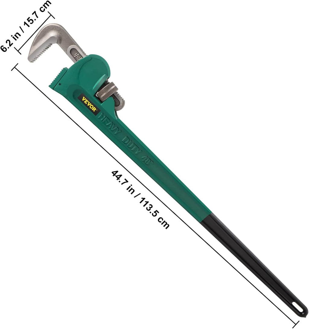 Heavy-Duty Straight Pipe Wrench 48", 4.3" Jaw Capacity, Pack of 2 N34704
