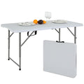 Folding Table 4FT Plastic Height Adjustable White N6204