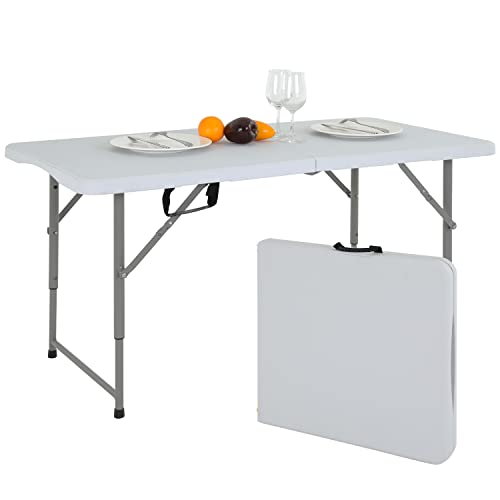 Folding Table 4FT Plastic Height Adjustable White N6204