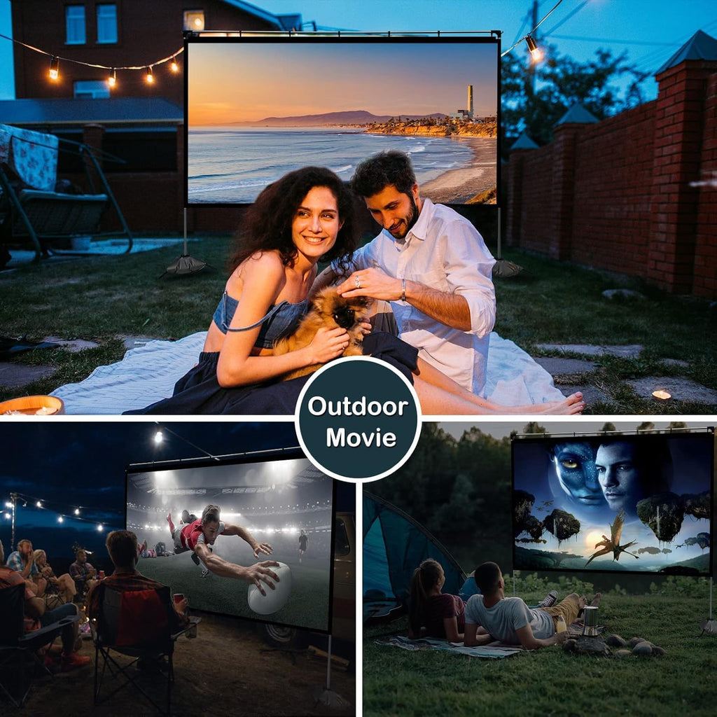 120 inch 4K HD 16:9 Projector Screen with Stand and Carry Bag Q4010