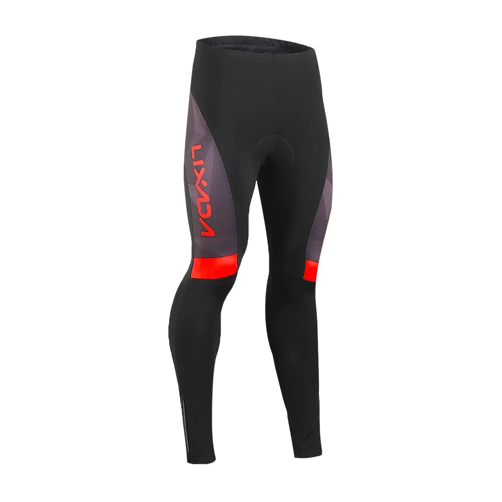 Men's Thermal Fleece Cycling Clothing Set - Long Sleeve Jacket & Windproof Padded Pants Z849