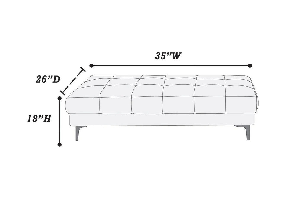 Black Bonded Leather Extra Large Ottoman A36837