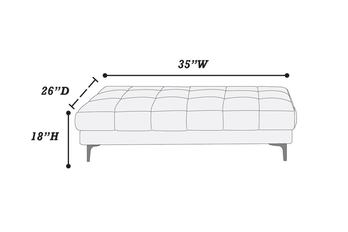 Black Bonded Leather Extra Large Ottoman A36837