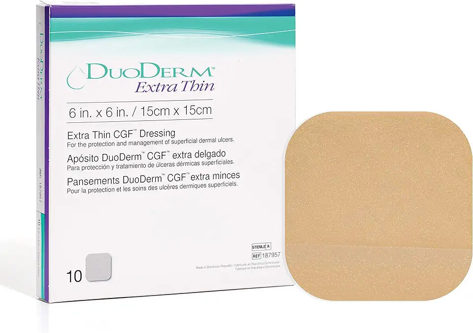 6"x6" Hydrocolloid Sterile Adhesive Dressing, Beige, 10ct Box M48704