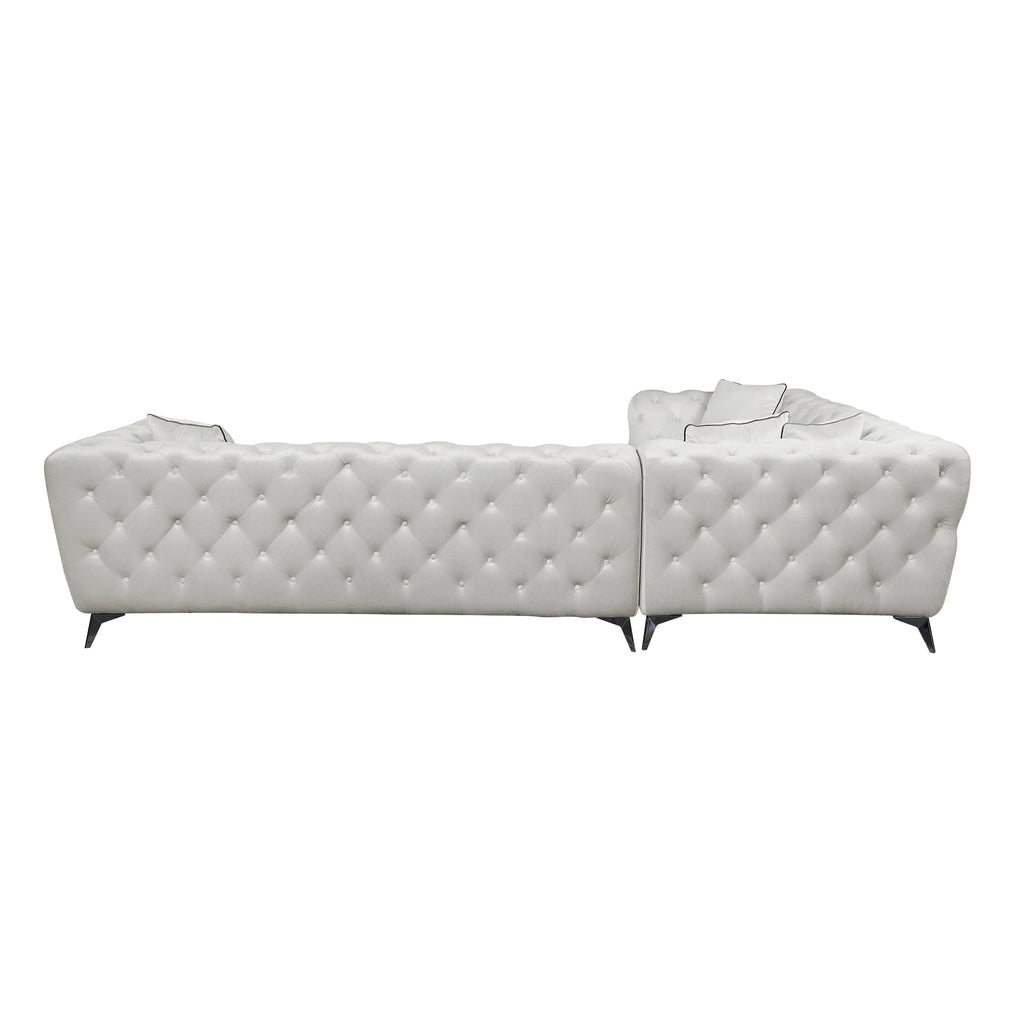 Beige Sectional Sofa with 4 Pillows V1823