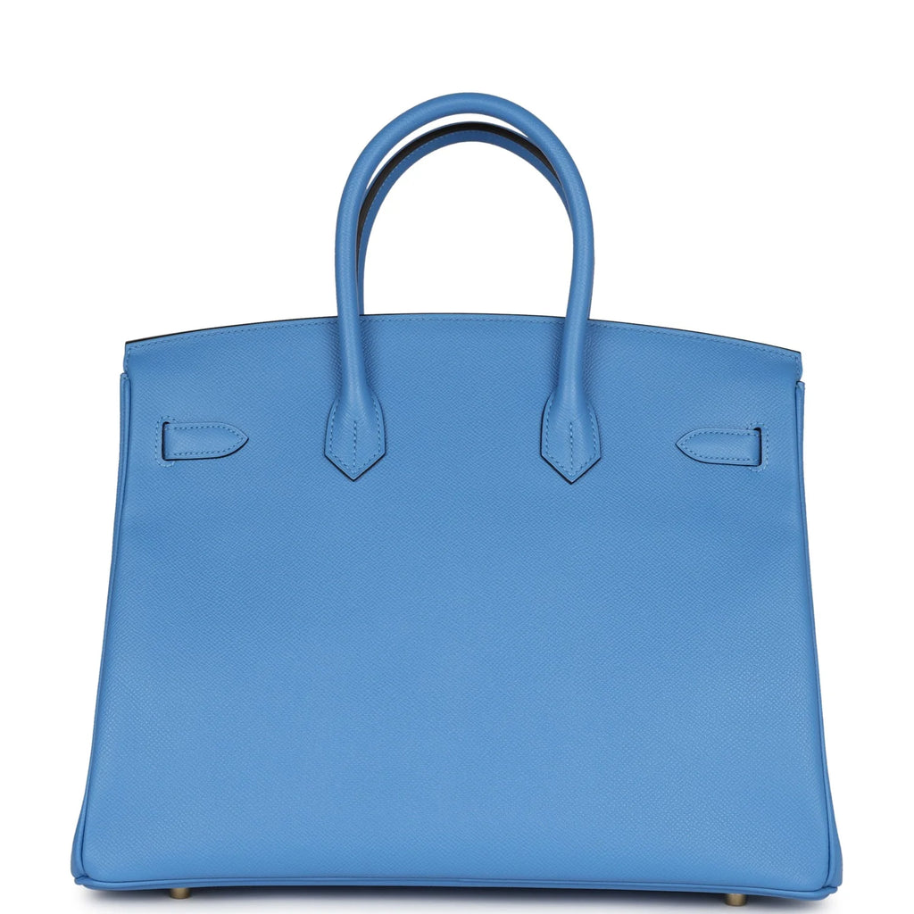 Birkin 35 Bleu Paradise Epsom Gold Hardware N41204