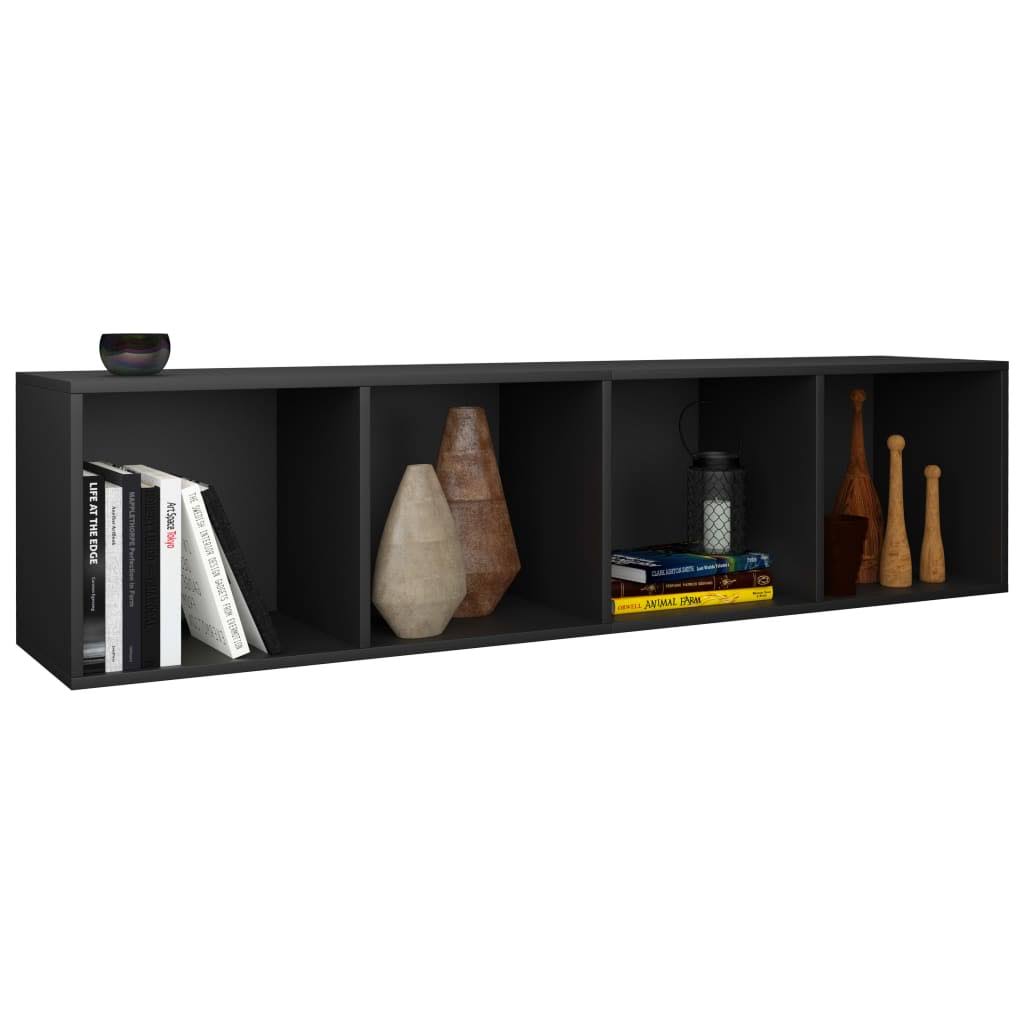 Black Chipboard Book Cabinet TV Cabinet N746691