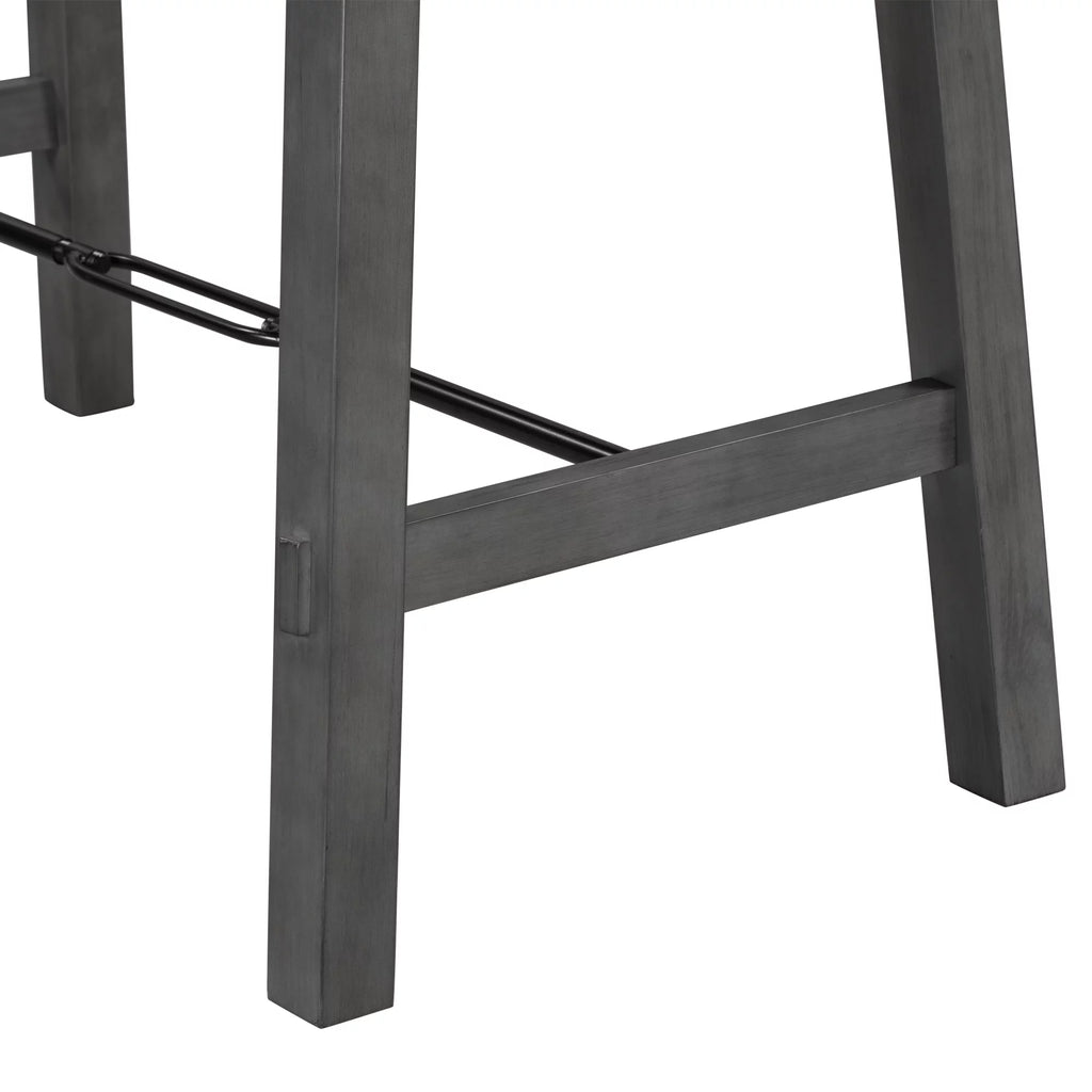 Counter Height Dining Table Solid Wood & Metal Gray I20659