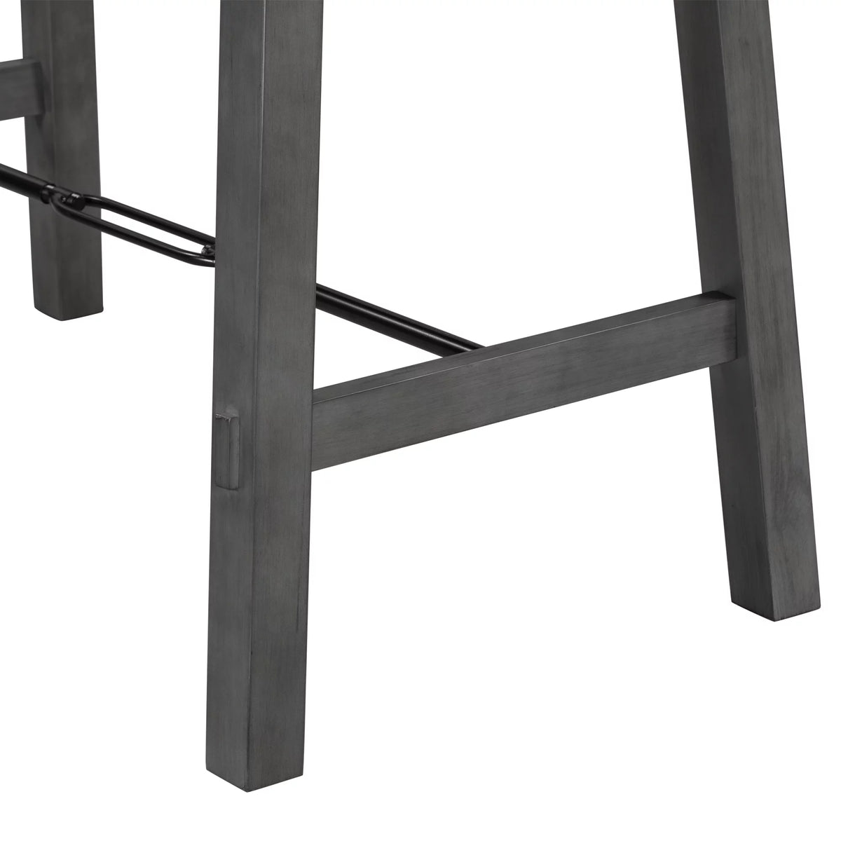 Counter Height Dining Table Solid Wood & Metal Gray I20659
