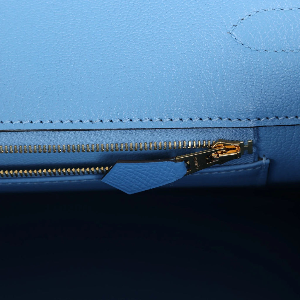 Birkin 35 Bleu Paradise Epsom Gold Hardware N41204