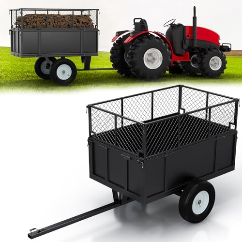 Heavy Duty Utility Trailer, 750lbs Capacity 17 Cu. Ft. Dump Trailer with Removable Sides D64263