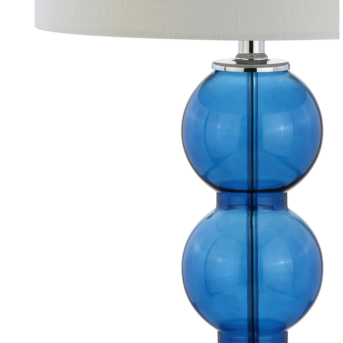 Cobalt Blue Chrome Glass LED Table Lamp Set of 2 K66455