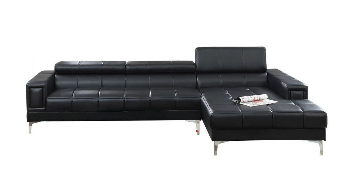 Black Bonded Leather Extra Large Ottoman A36837