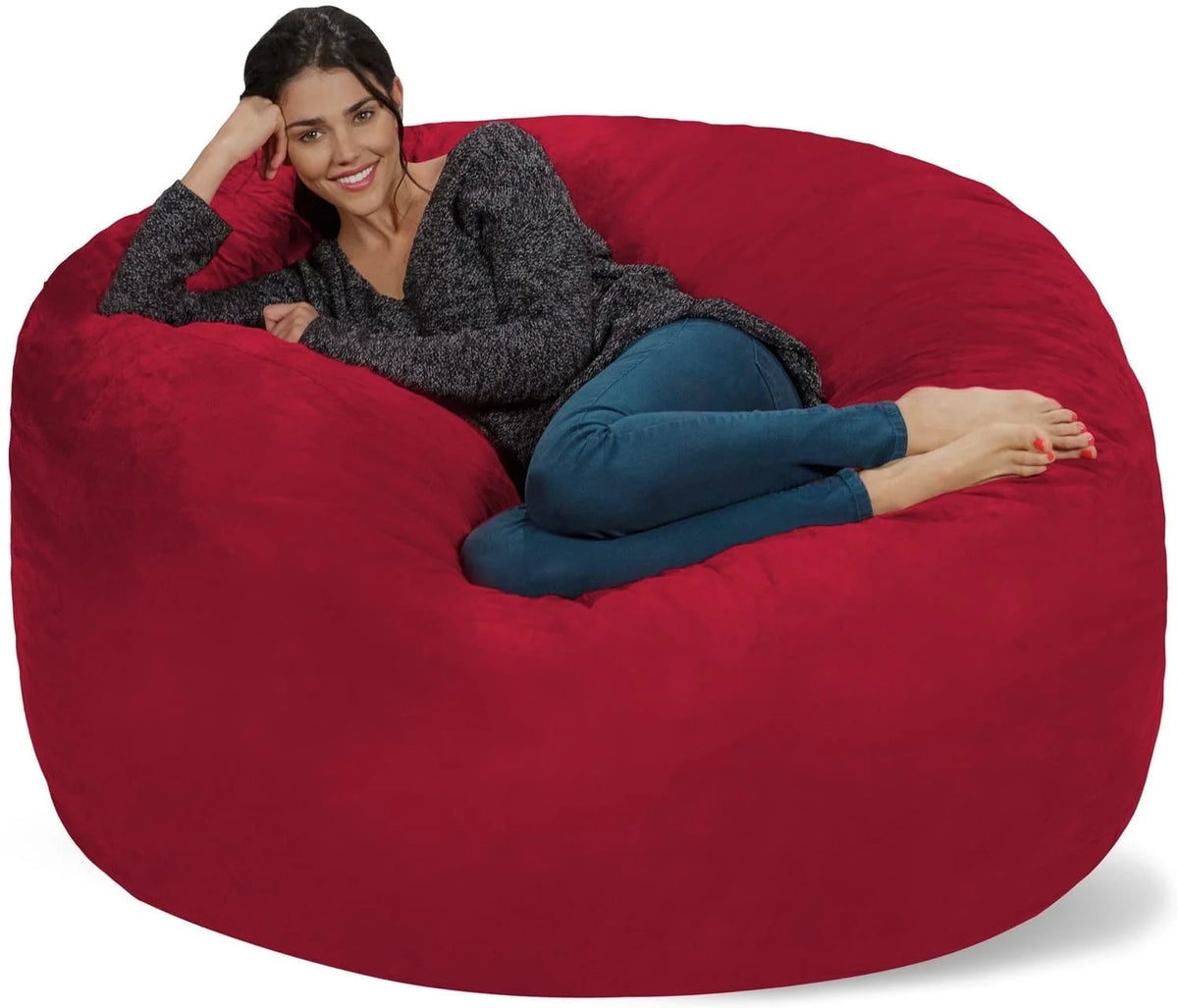 Charcoal 5 ft Memory Foam Bean Bag Chair I178110