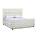 King Tufted Panel Bed Headboard and Footboard Set, Opal Grey Velvet F3999
