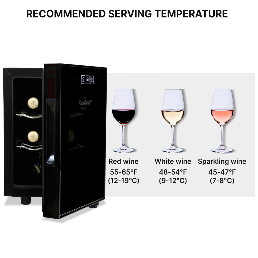 6-Bottle Wine Cooler with Wine Rack and Temp. Control C292