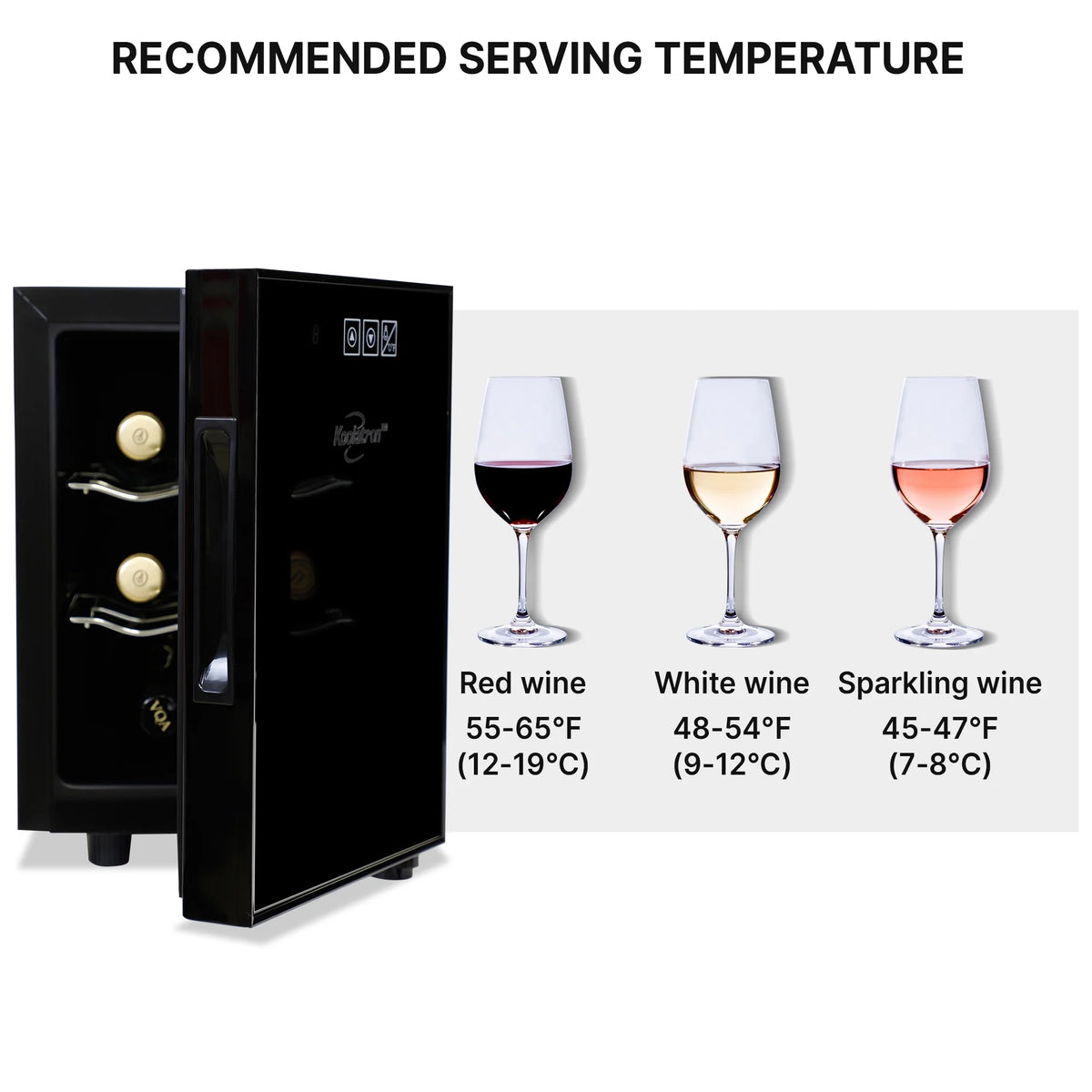 6-Bottle Wine Cooler with Wine Rack and Temp. Control C292