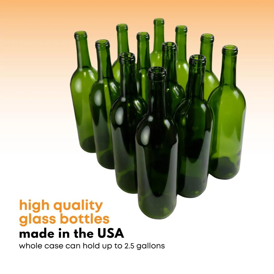 750 Ml Green Wine Bottles (Pack Of 12) O642469