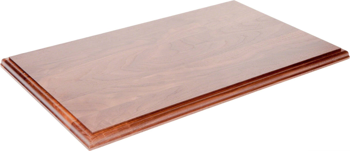 Solid Walnut Rectangular Wood Display Base with Ogee Edge K450