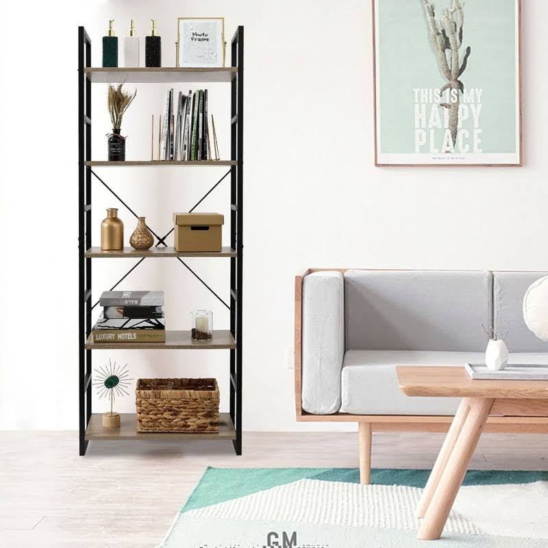 4 Tier Wood and Metal Bookcase C329183