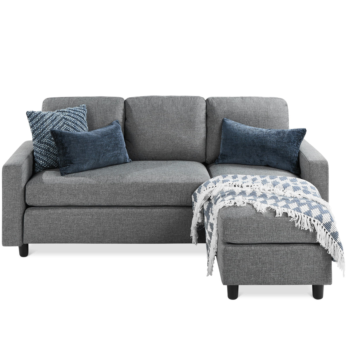 Linen Sectional Sofa Couch with Chaise Lounge W35287