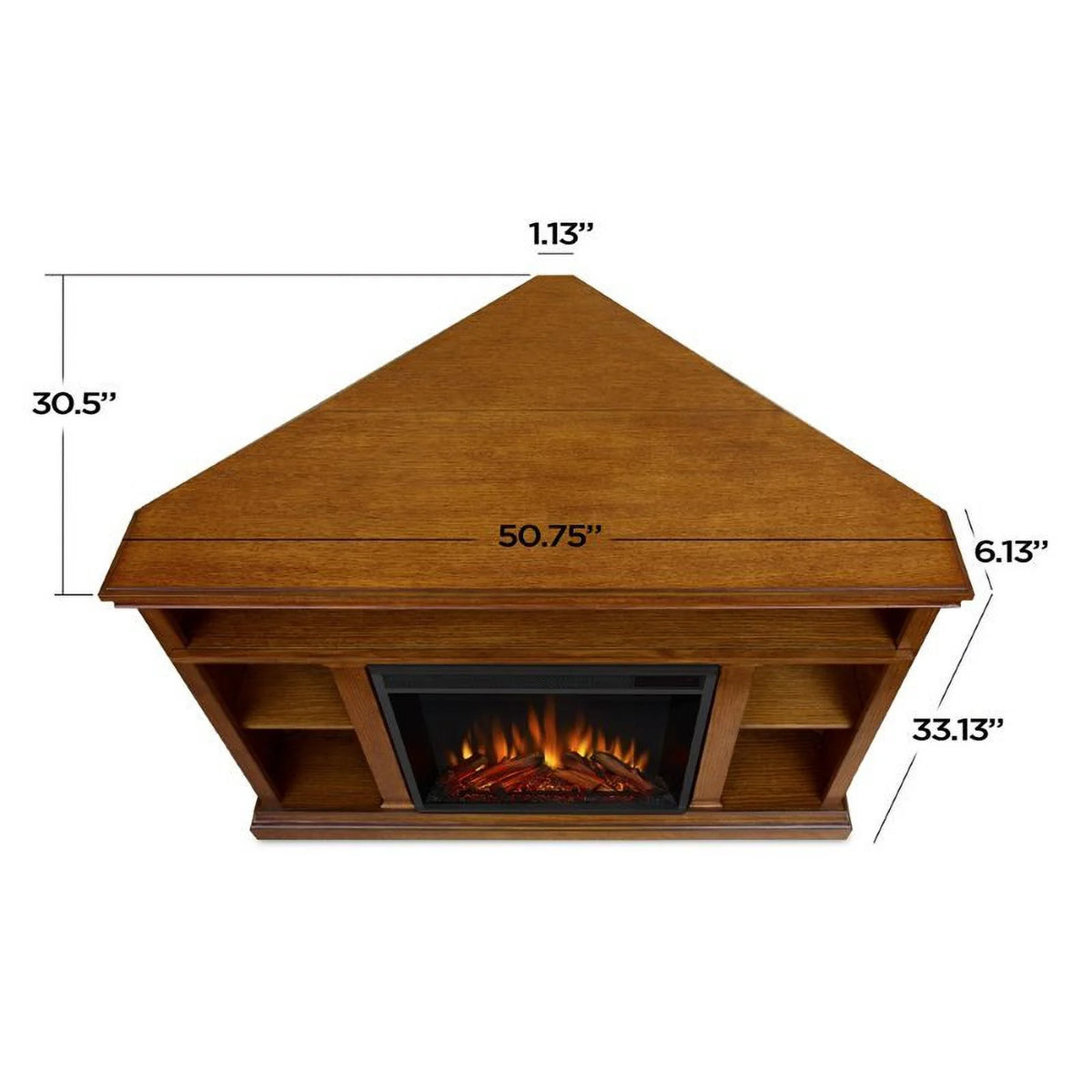 Oak Electric Corner Fireplace E861