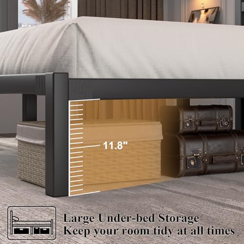 Black Full Size Metal Platform Bed Frame F977225