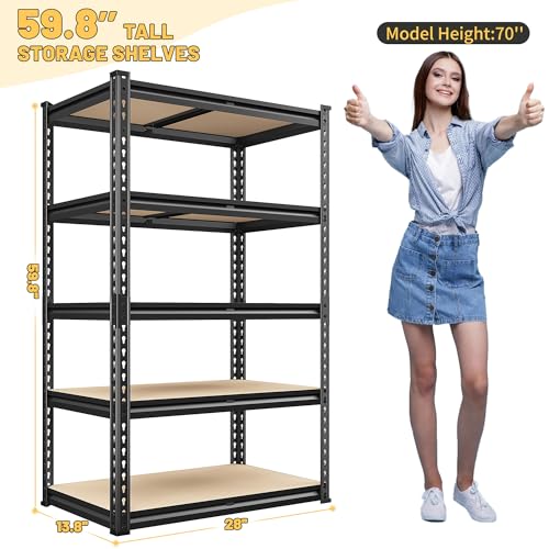 6 Tier Heavy Duty Metal Shelving 16" W x 16" D x 72" H V512122
